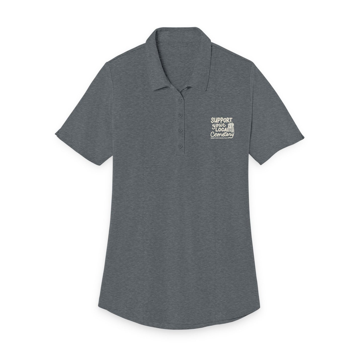 Ladies Pique Polo — Embroidered Floral Monogram Chest Logo