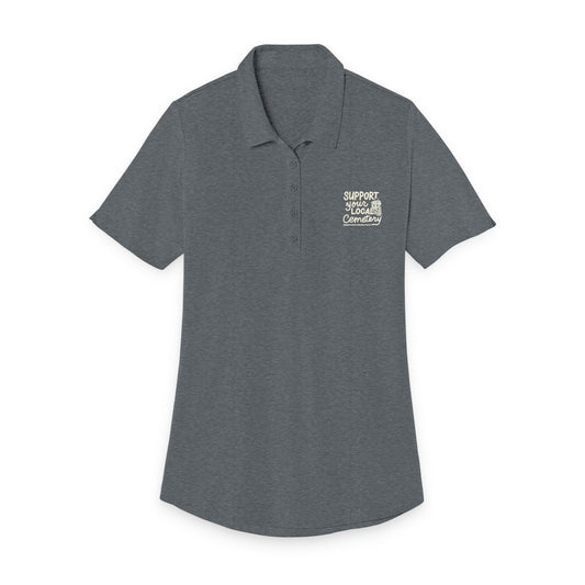 Ladies Pique Polo — Embroidered Floral Monogram Chest Logo
