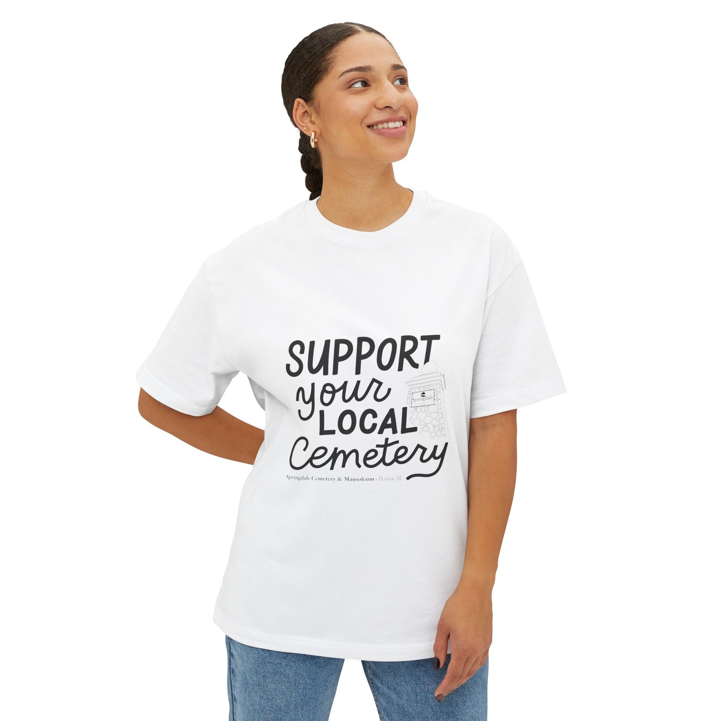 Support Your Local Cemetery — Unisex Boxy Vintage Tee