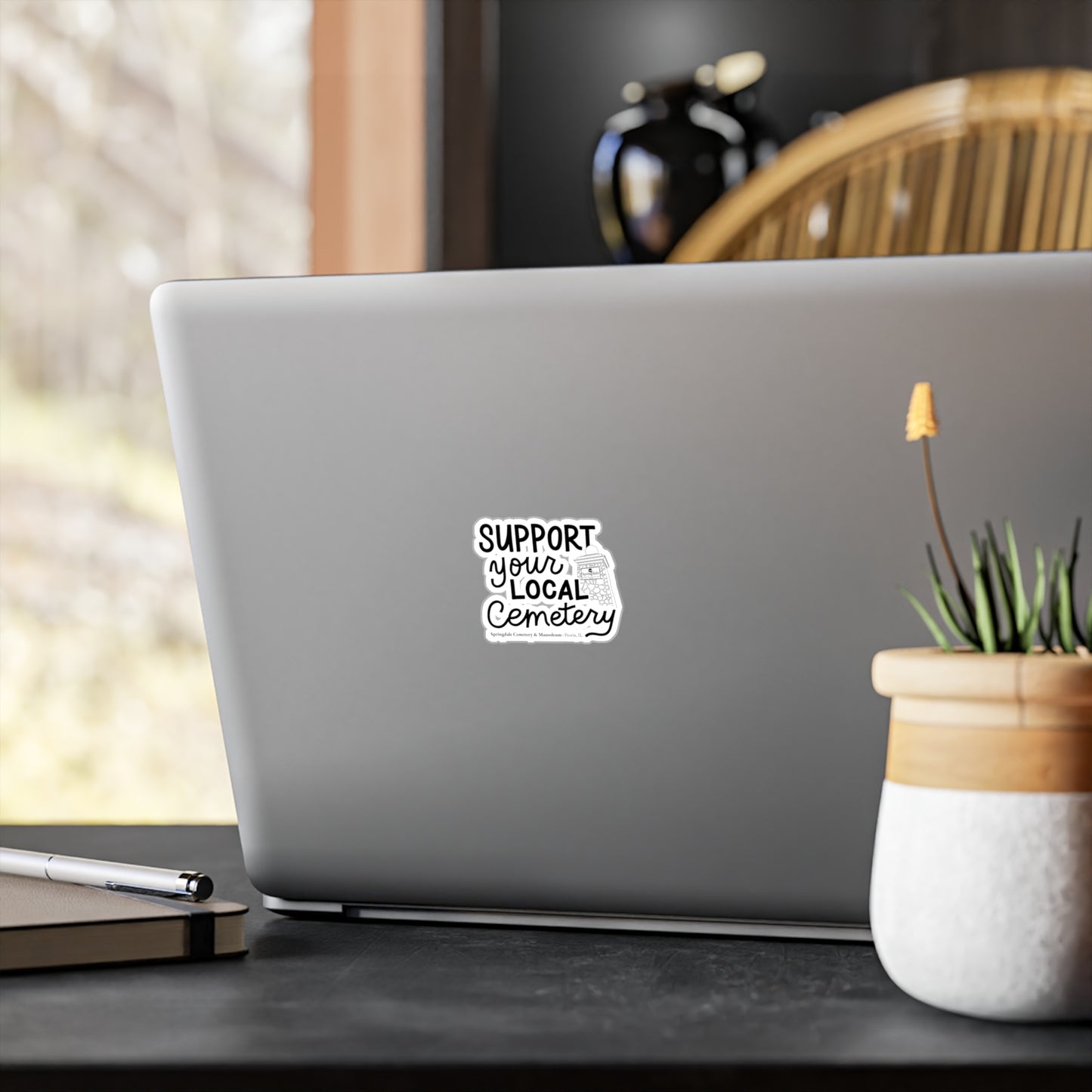 Support Your Local Cemetery Vinyl Sticker — Kiss-Cut Vinyl Decal