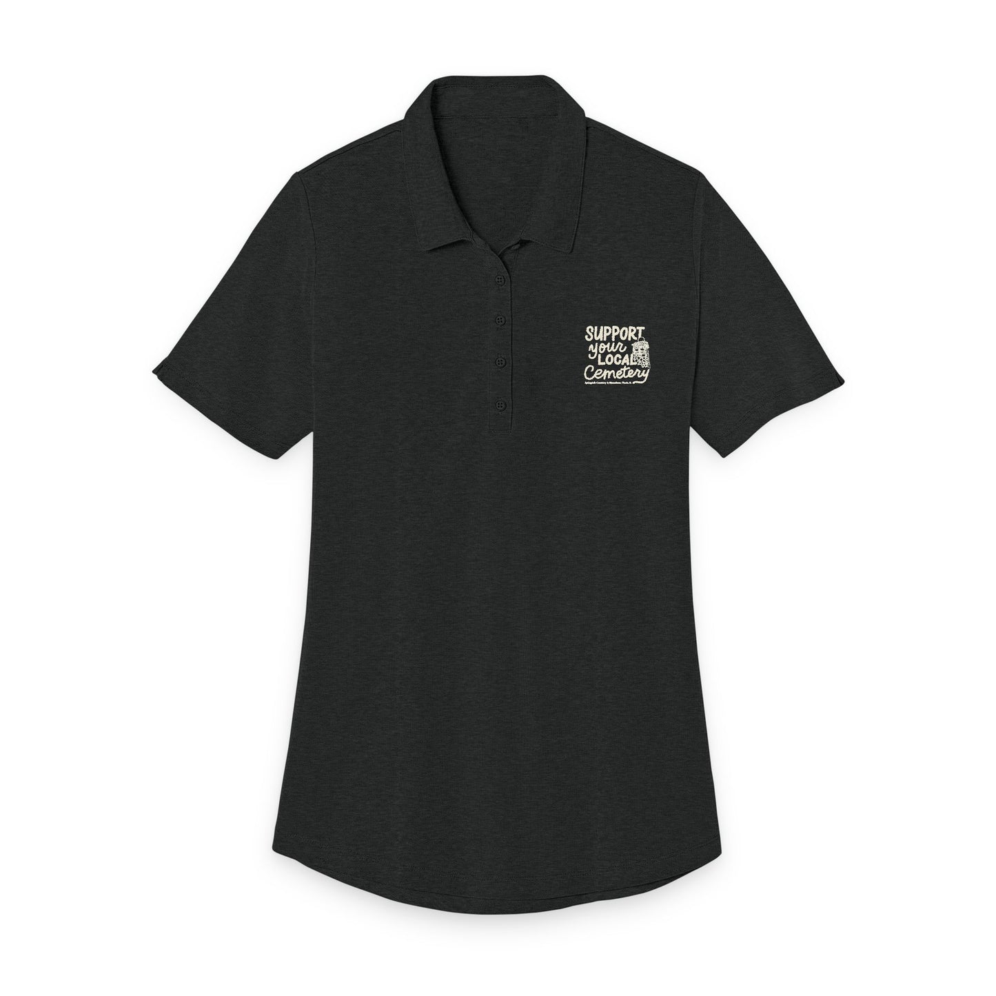 Ladies Pique Polo — Embroidered Floral Monogram Chest Logo