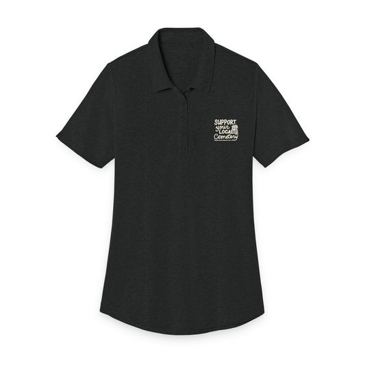 Ladies Pique Polo — Embroidered Floral Monogram Chest Logo