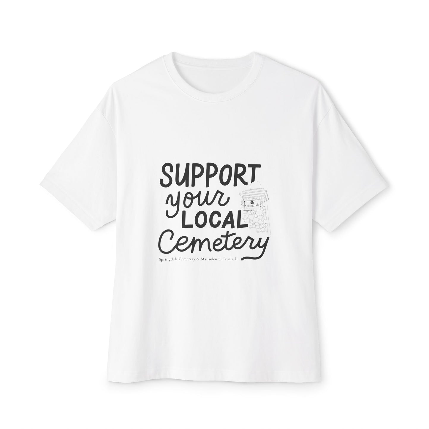 Support Your Local Cemetery — Unisex Boxy Vintage Tee