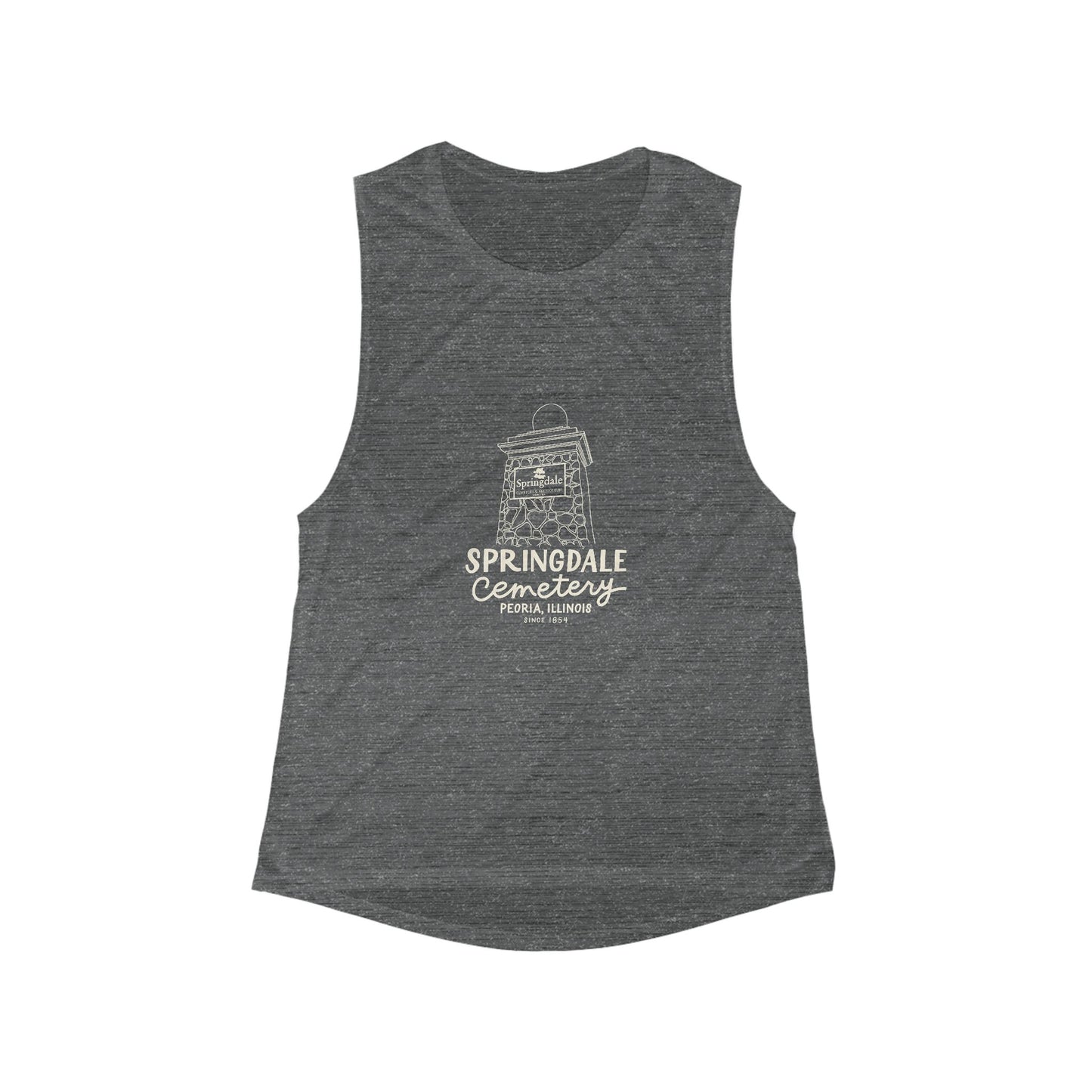 Springdale Cemetery Vintage Tank Top — Women's Flowy Scoop Muscle Tank