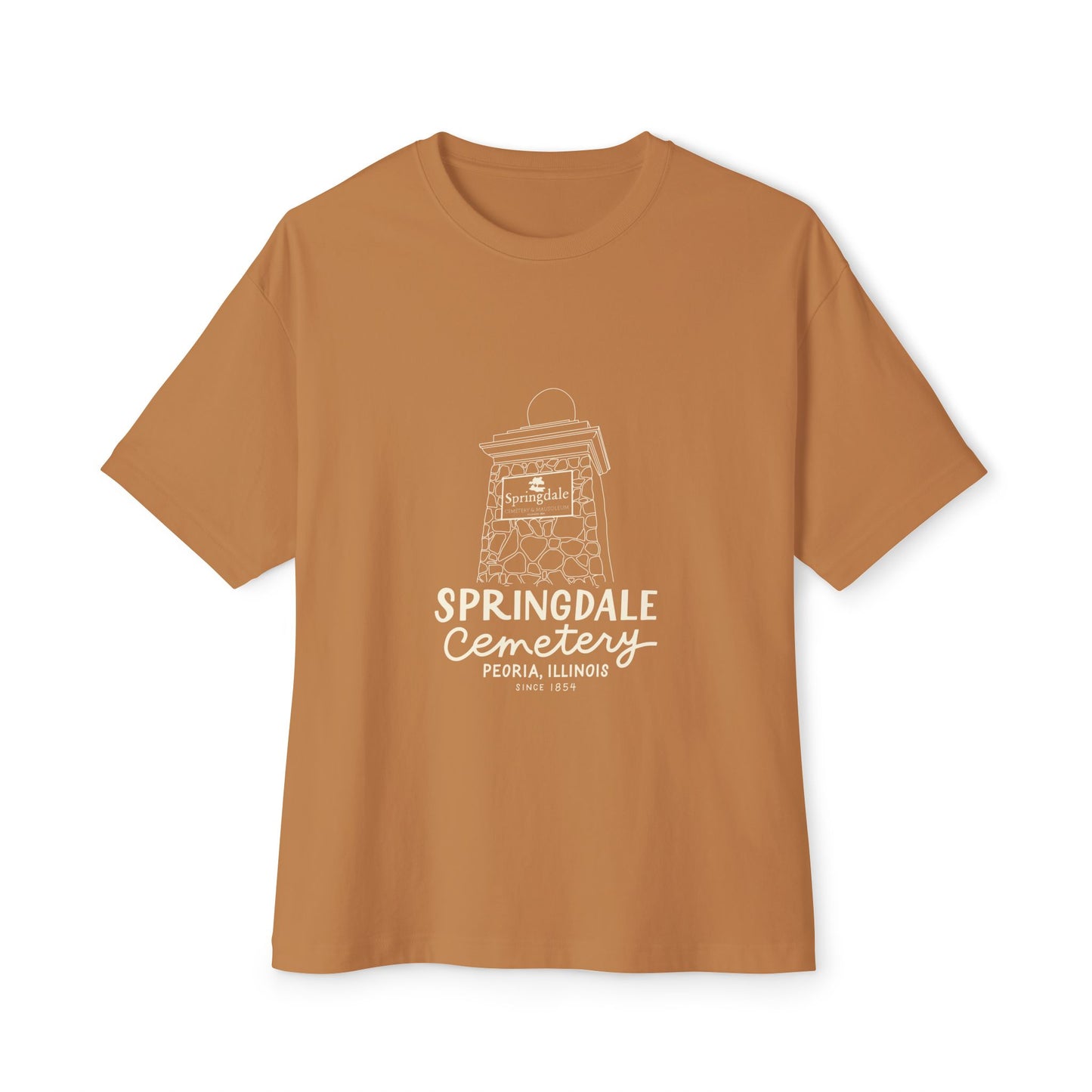 Springdale Cemetery Pillar Tee — Relaxed Boxy Fit