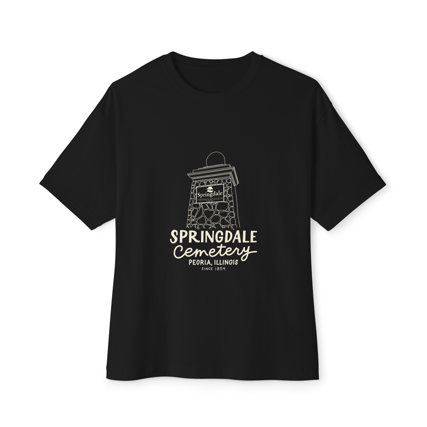Springdale Cemetery Pillar Tee — Relaxed Boxy Fit