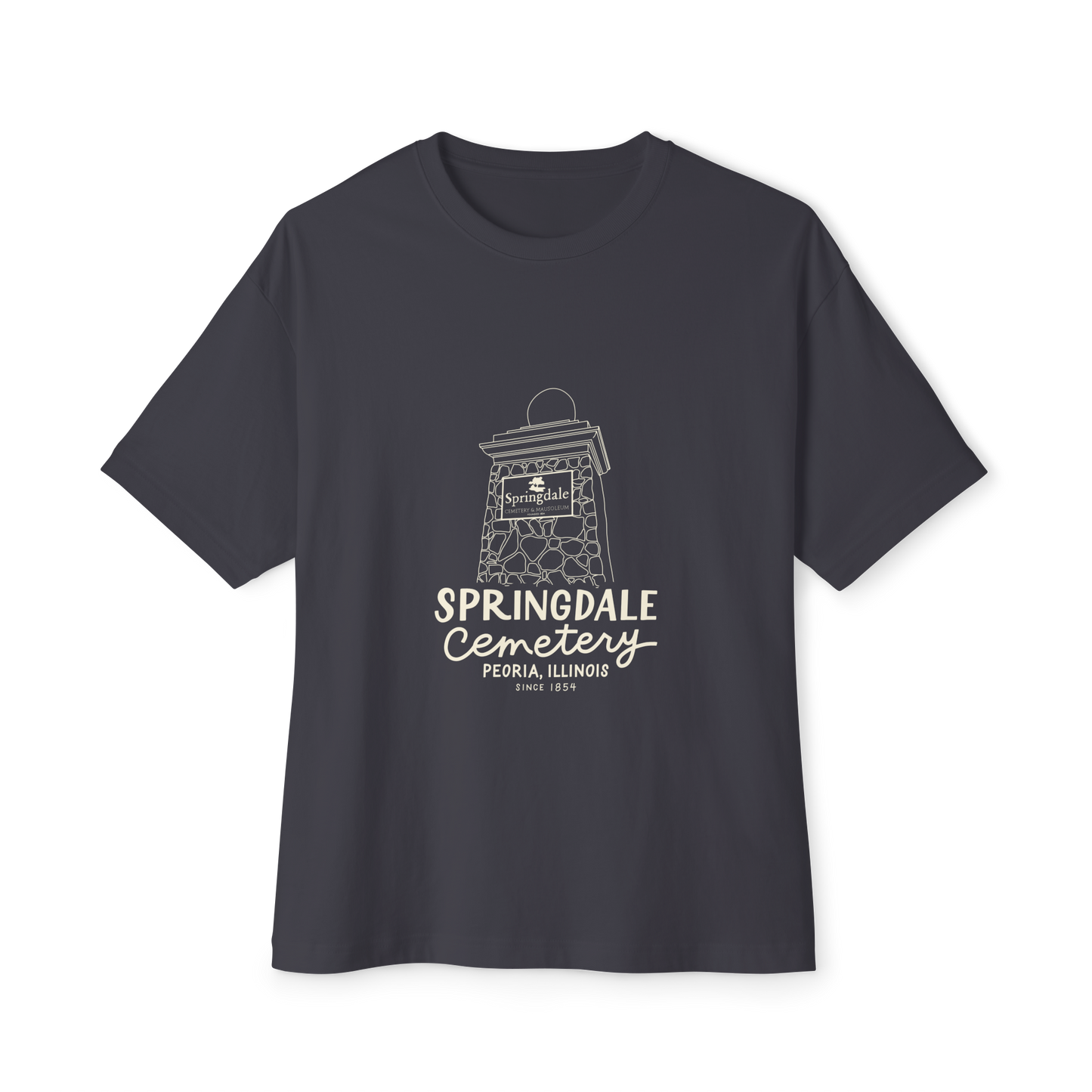 Springdale Cemetery Pillar Tee — Relaxed Boxy Fit
