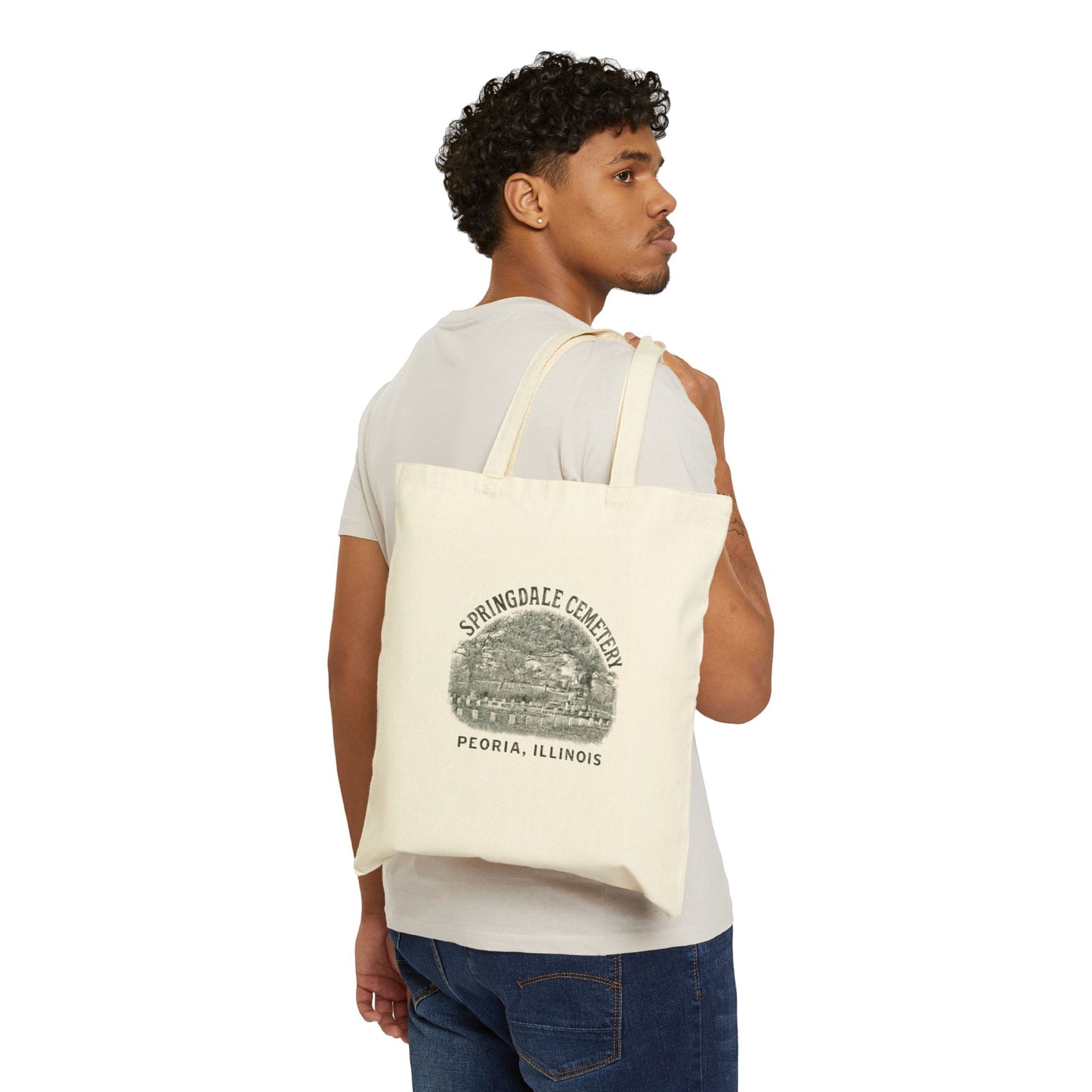 Springdale Cemetery Tote Bag — Vintage Peoria Illustration