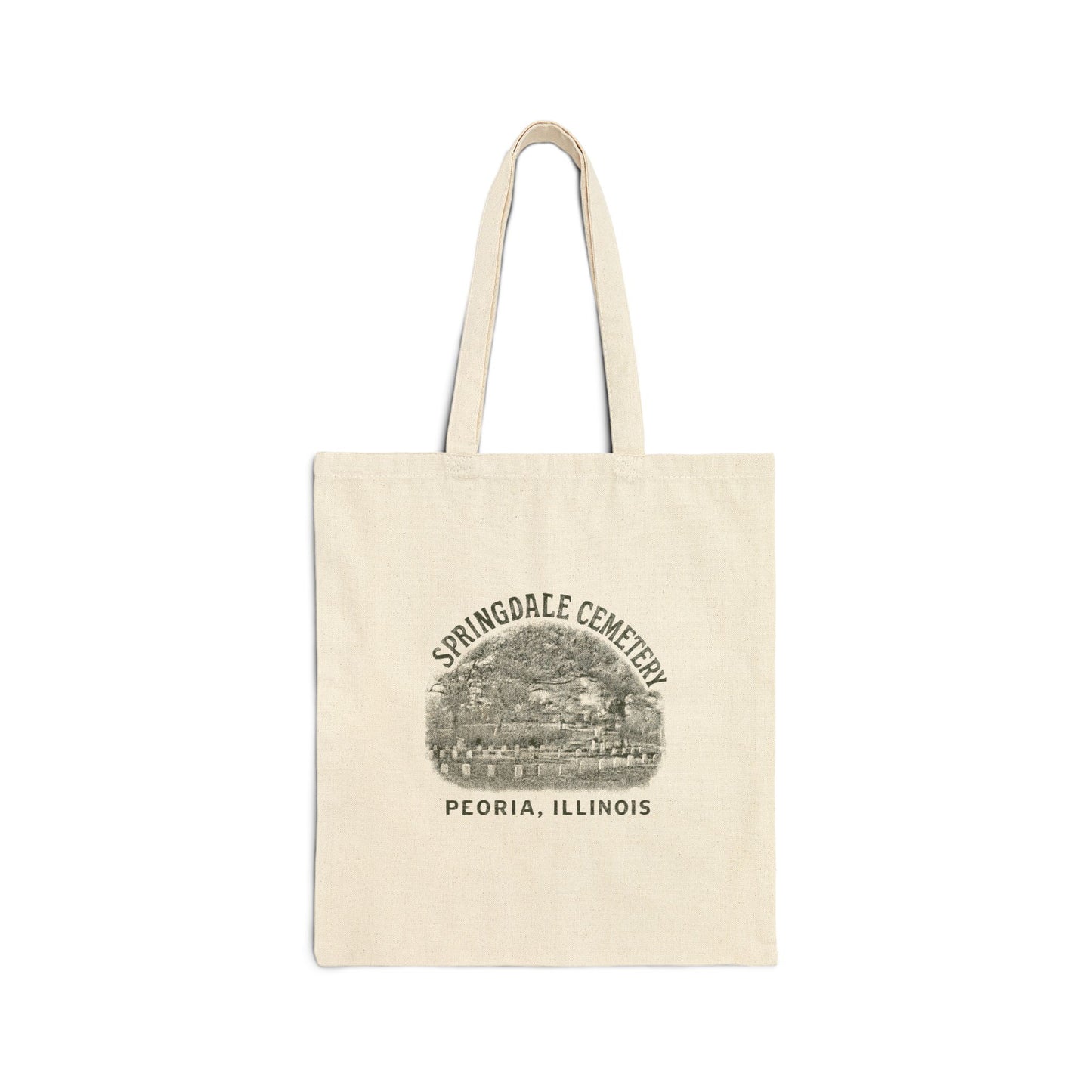 Springdale Cemetery Tote Bag — Vintage Peoria Illustration