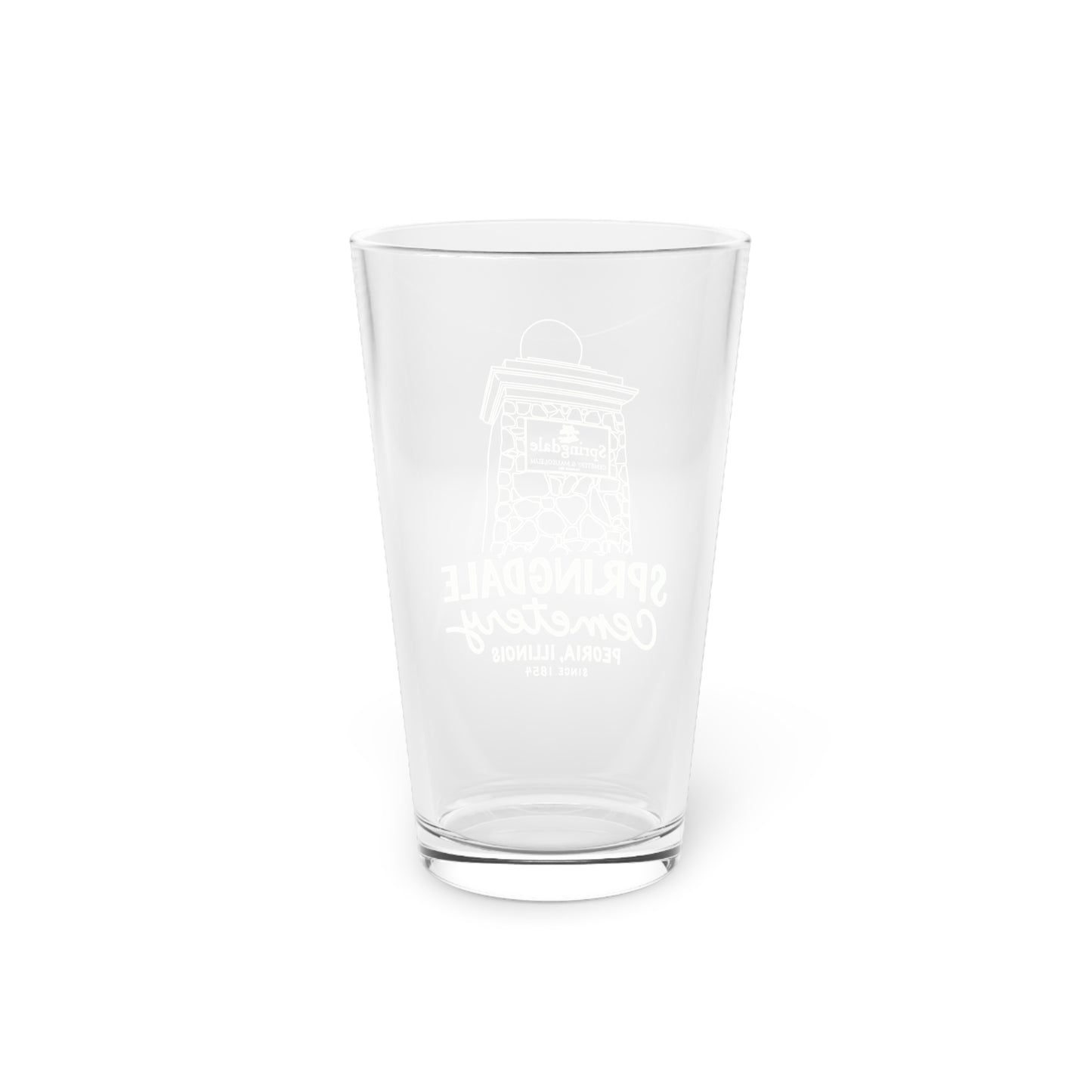 Springdale Cemetery Pint Glass — 16oz Pint  Glass